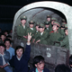 Residents of Beijing surround an army convoy of 4,000 soldiers on May 20, 1989, in a suburb of the city to prevent them from continuing to Tiananmen Square.